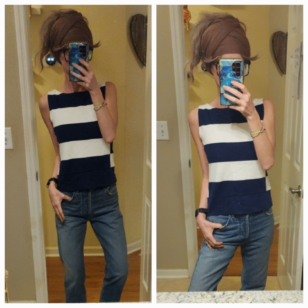 Ann Taylor Nautical Stripe Tank Top